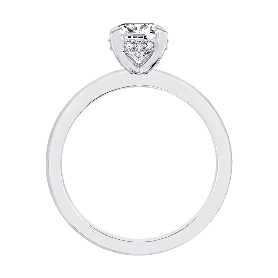 14K White Gold Under Halo 1.25ct Engagement Ring