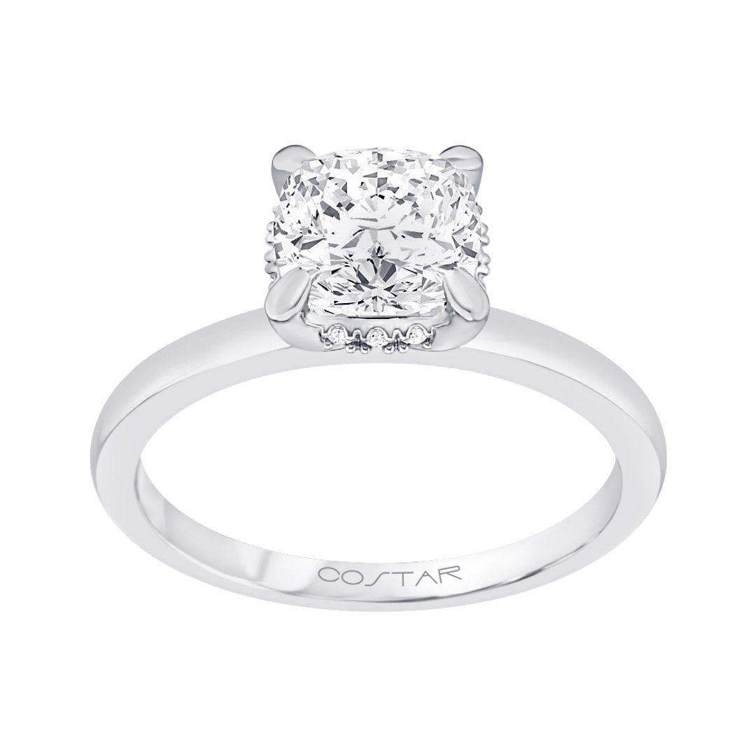 14K White Gold Under Halo 1.25ct Engagement Ring