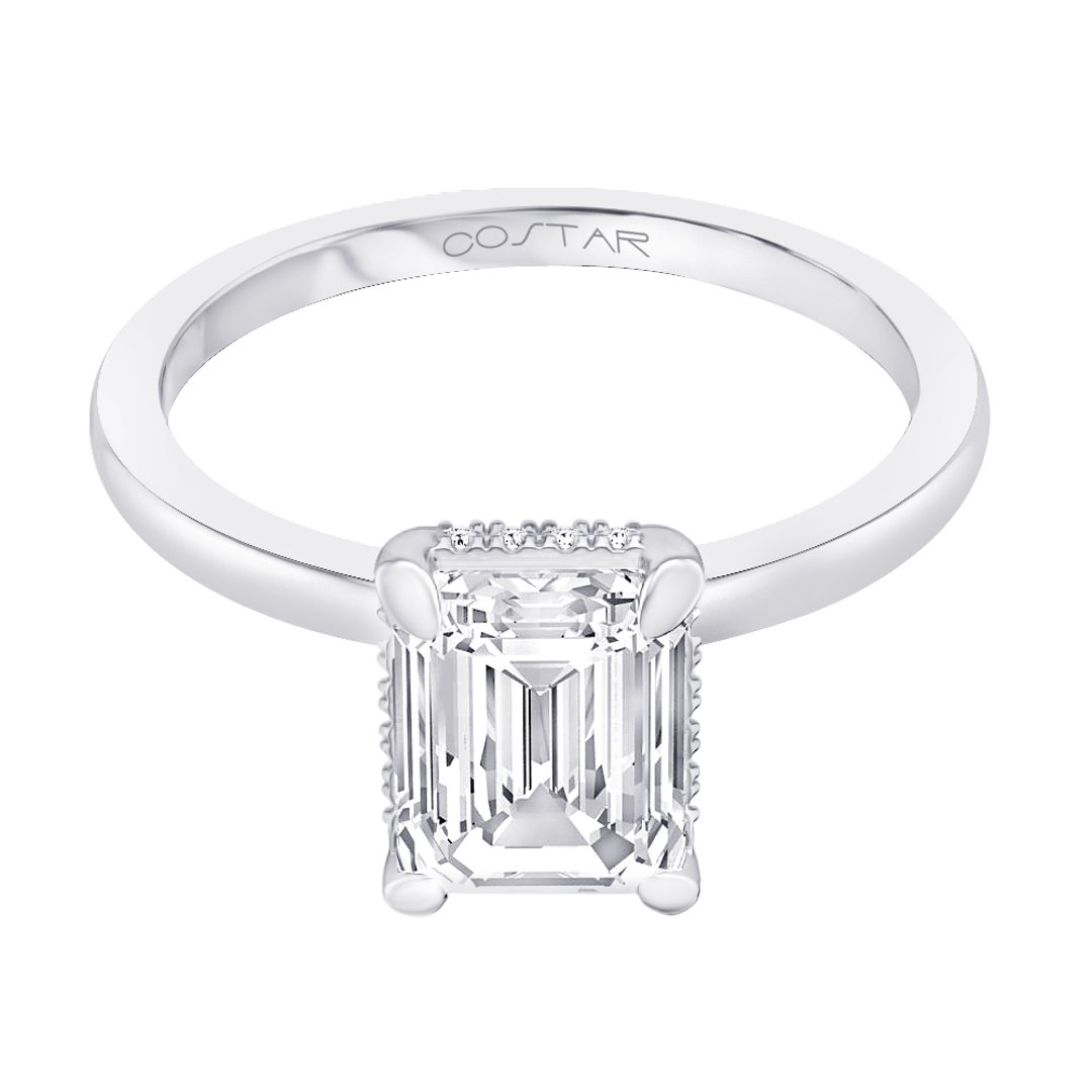 14K White Gold Under Halo 1.50ct Engagement Ring