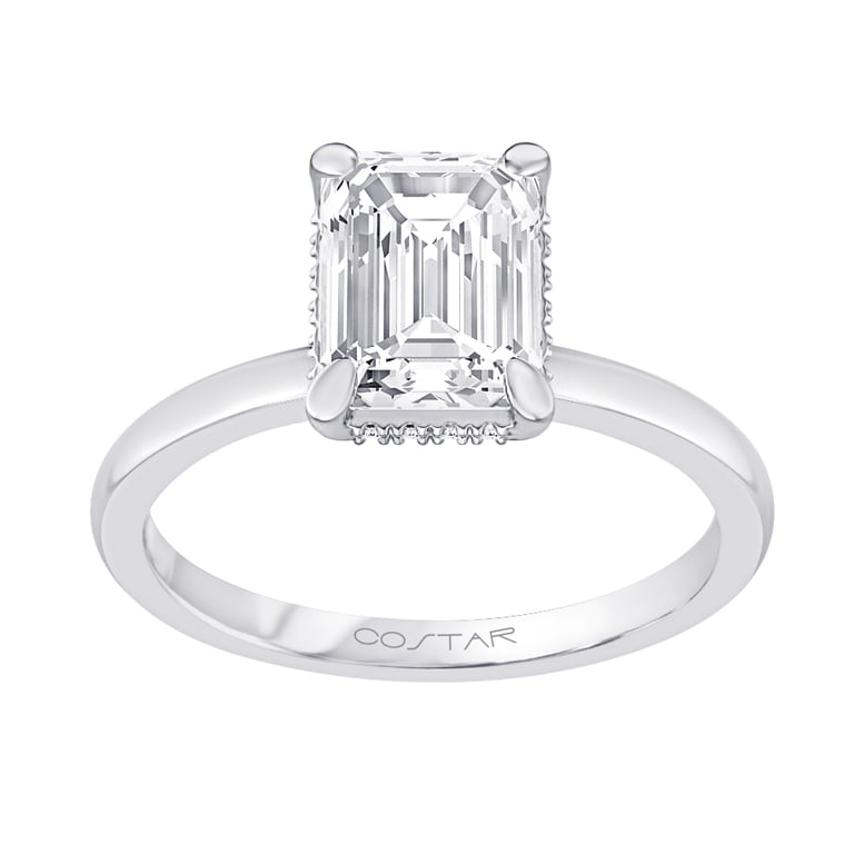 Allura Under Halo 1.50ct Emerald Engagement Ring Design