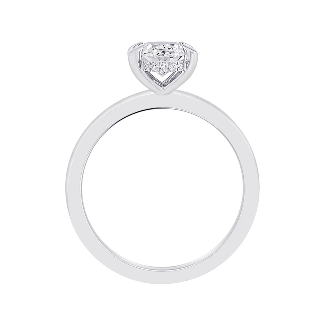 14K White Gold Under Halo 1.00ct Engagement Ring