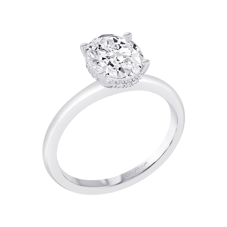 Allura Under Halo 1.50ct Oval White Gold Engagement Ring Design