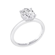 14K White Gold Under Halo 1.50ct Engagement Ring