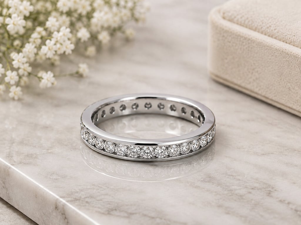Platinum Channel Setting Eternity band