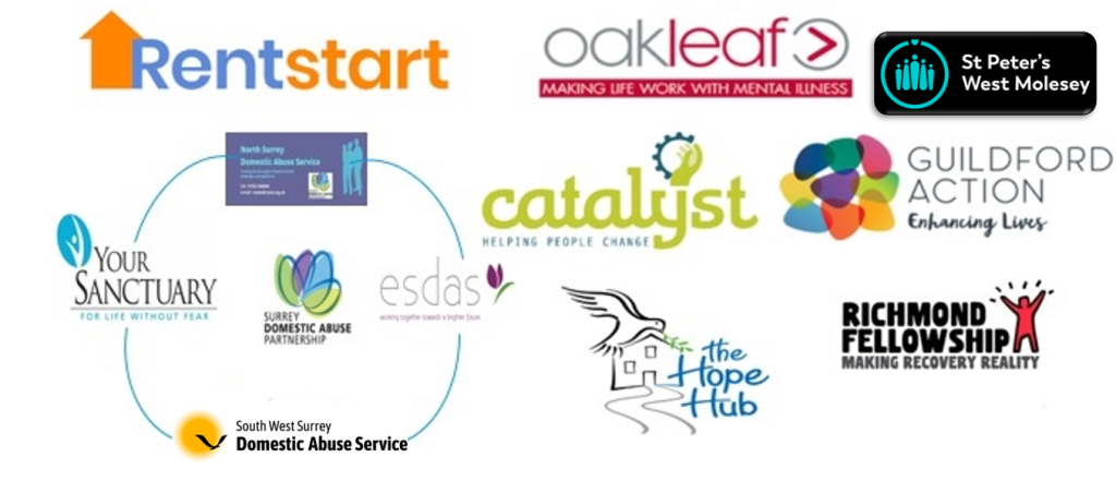 Logos of the individual Bridge the Gap partner services