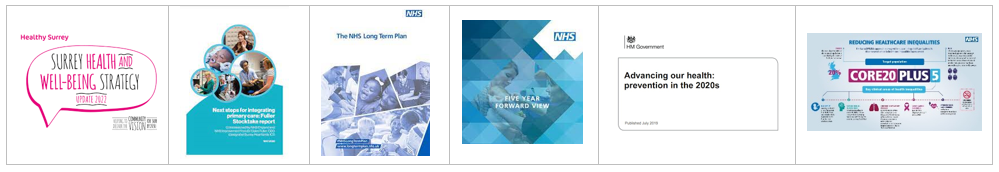 The image is of the front covers of the documents listed below.