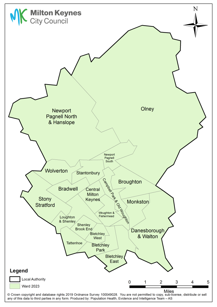 A map of the ward (electoral) in Milton Keynes City