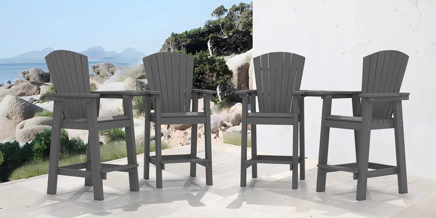 Bar Height Adirondack Chair with Connecting Table Serwall