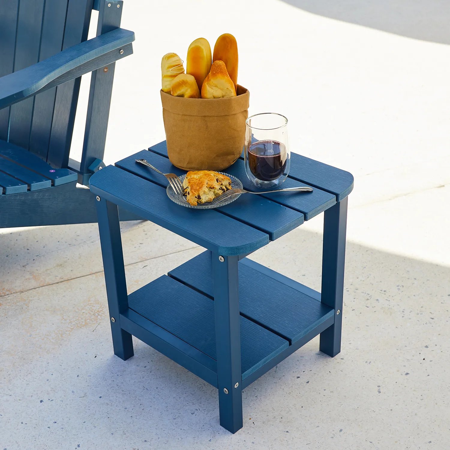 Plastic adirondack chairs with table best sale