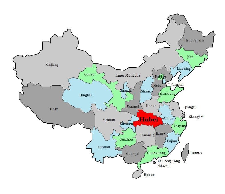 Hubei Map