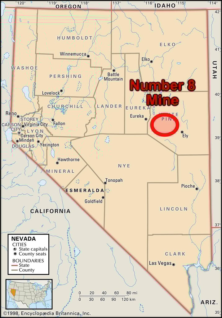 Number 8 Turquoise Map