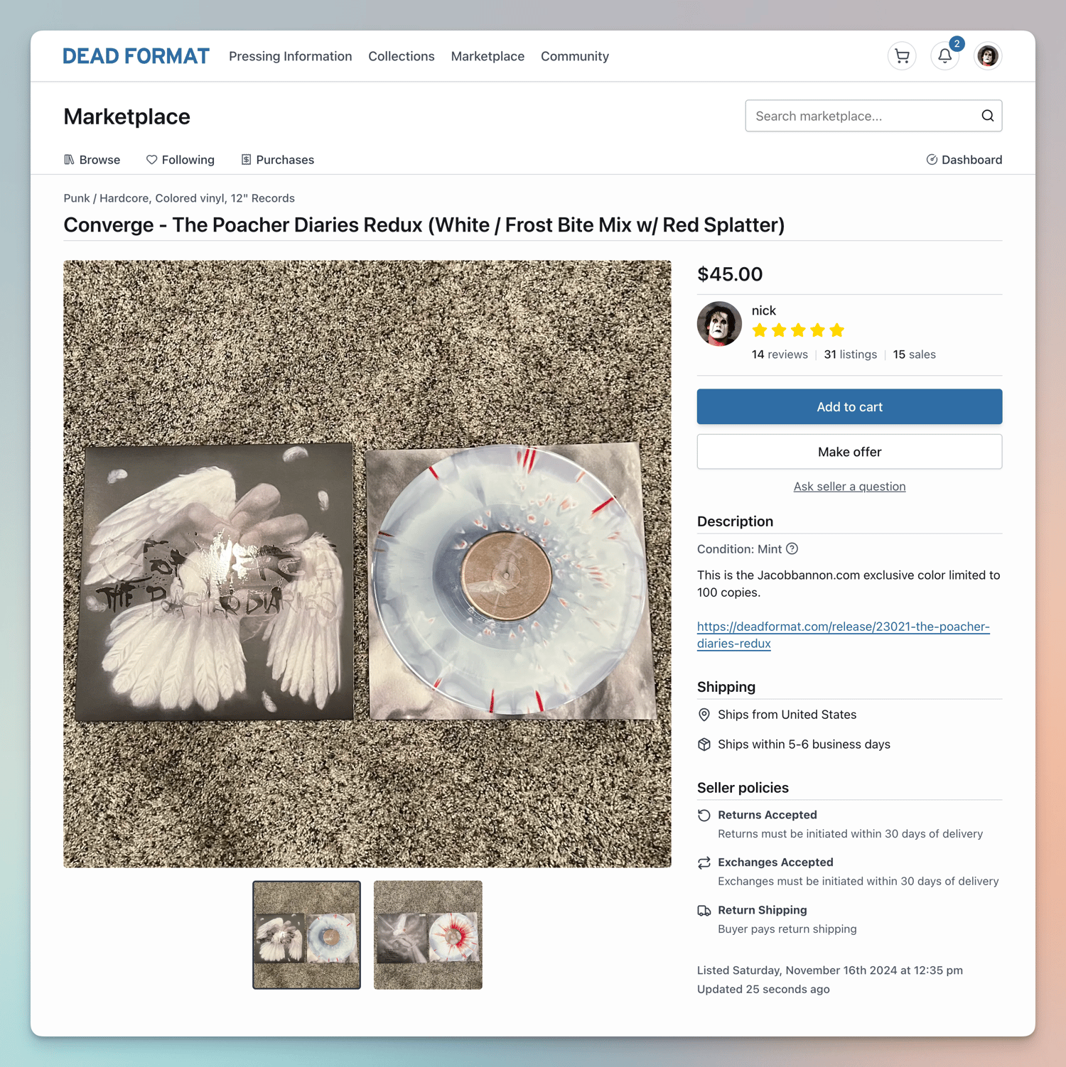 Dead Format marketplace