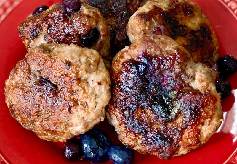 Turkey Blueberry Basil Breakfast Sausage