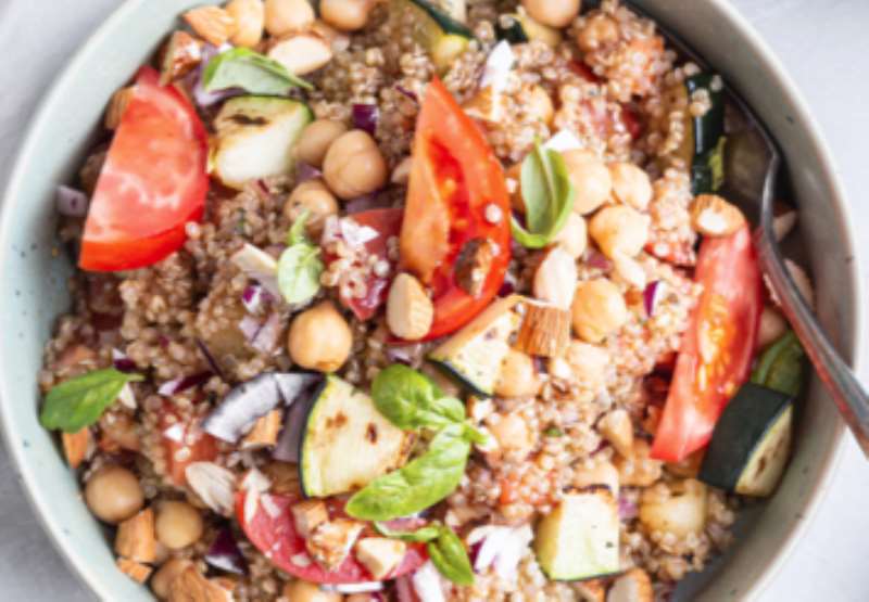 Chickpea Quinoa Salad with Zucchini and Tomato