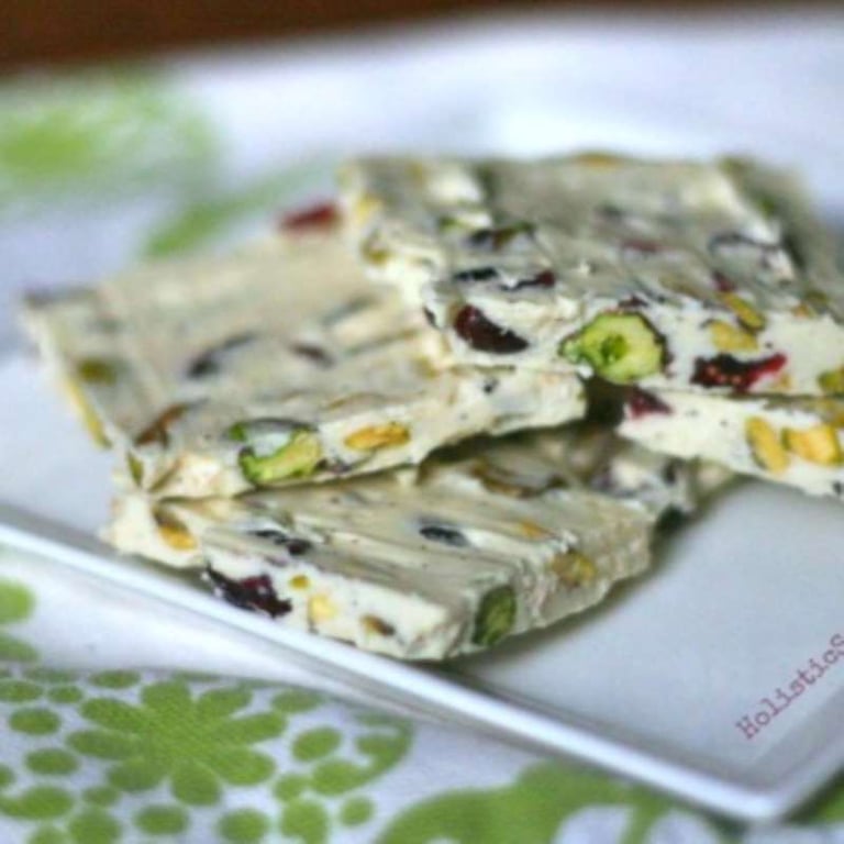 White Chocolate Bark with Pistachios and Cranberries
