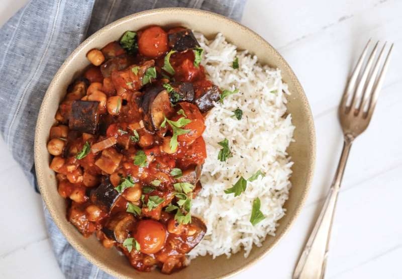 Roasted Eggplant and Tomato Stew