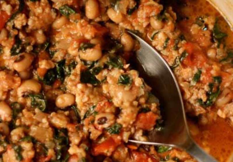 New Year's Black Eyed Peas with Tempeh and Kale