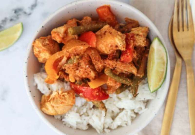 Spicy Thai Curry Tofu Over Rice
