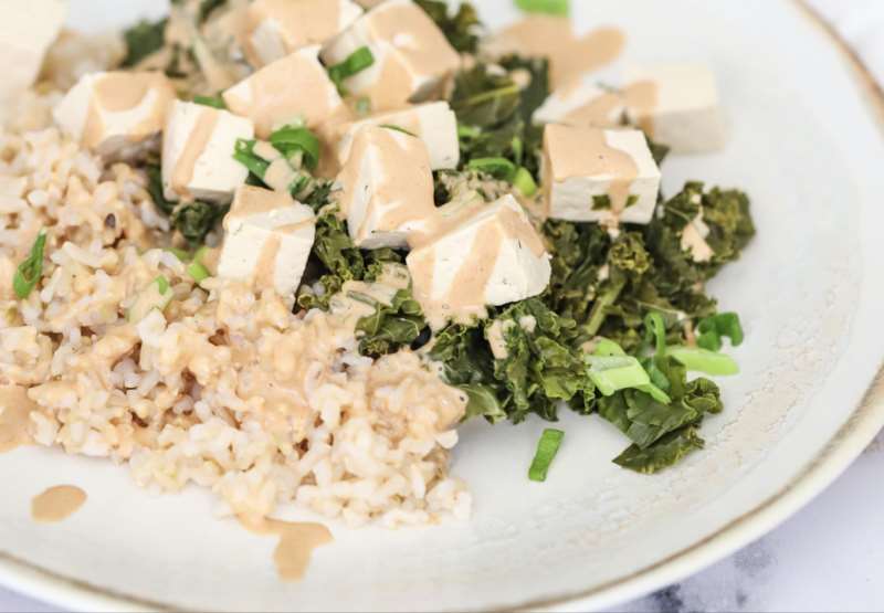 Tofu and Kale with Coconut Peanut Sauce