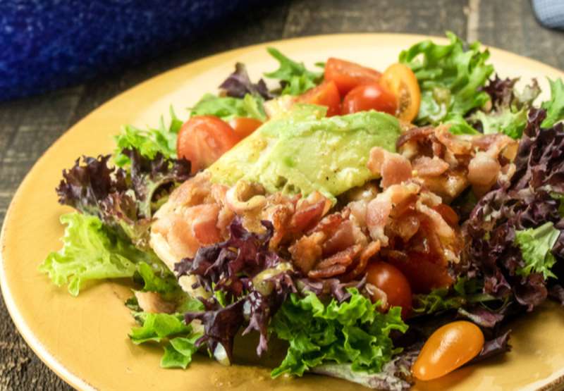 Chicken, Bacon and Avocado Salad with Homemade Vinaigrette