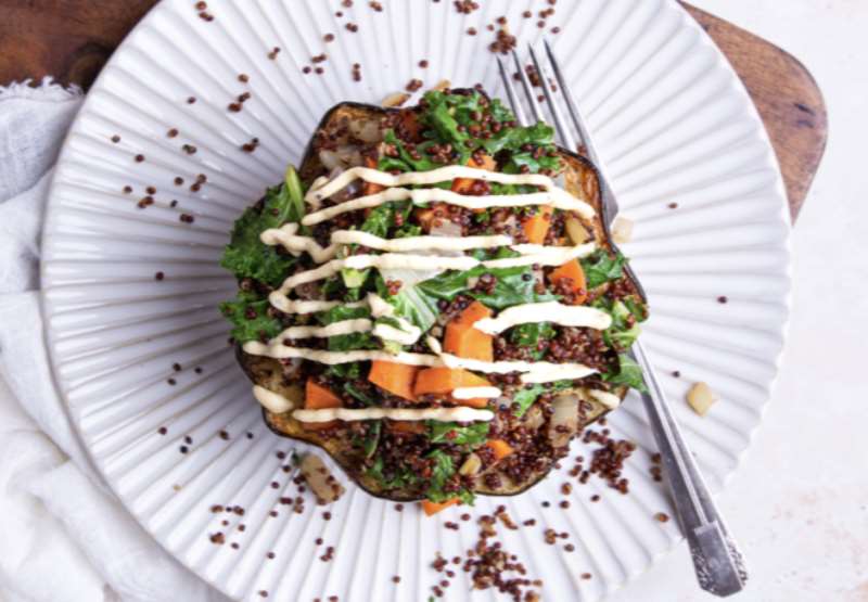 Greek Inspired Stuffed Acorn Squash