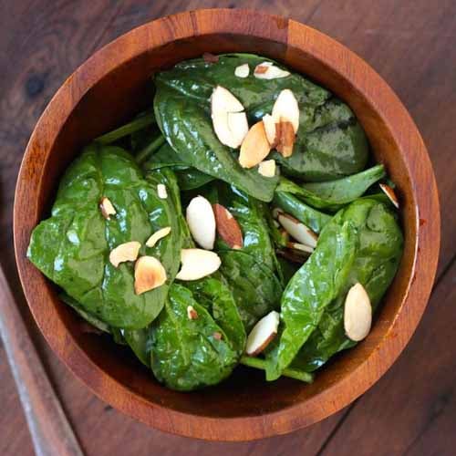 Spinach Mint Salad with Almonds