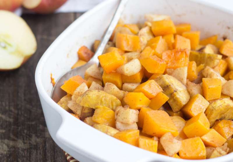 Cinnamon Butternut Squash and Plantain with Apple