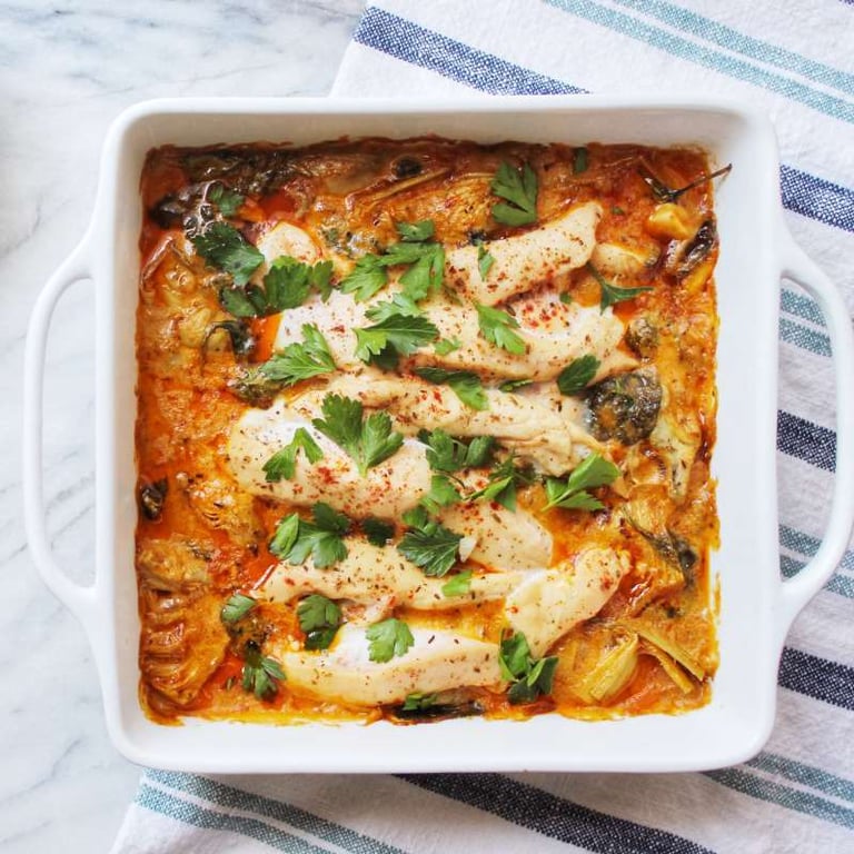 Spinach Artichoke Chicken Bake