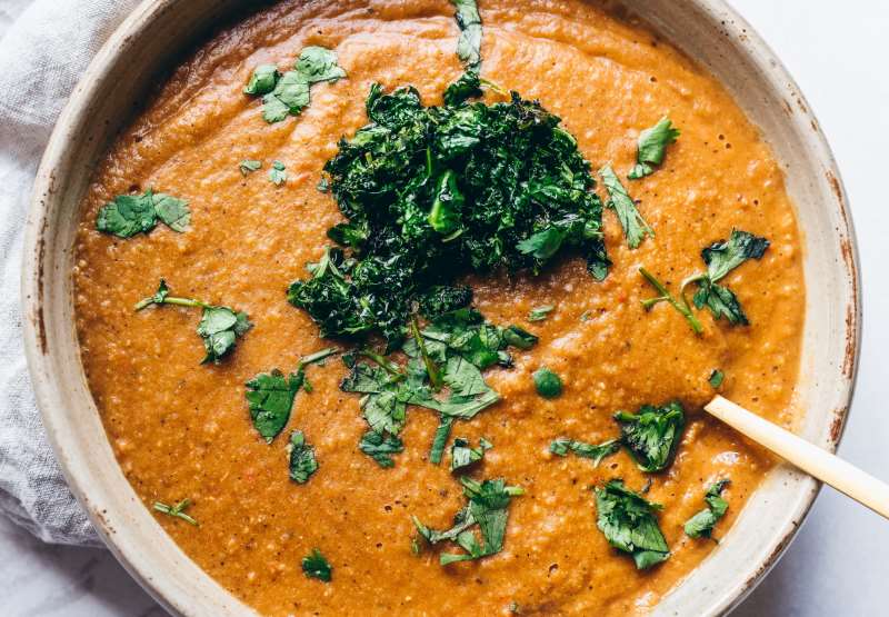 Curried Lentils with Kale