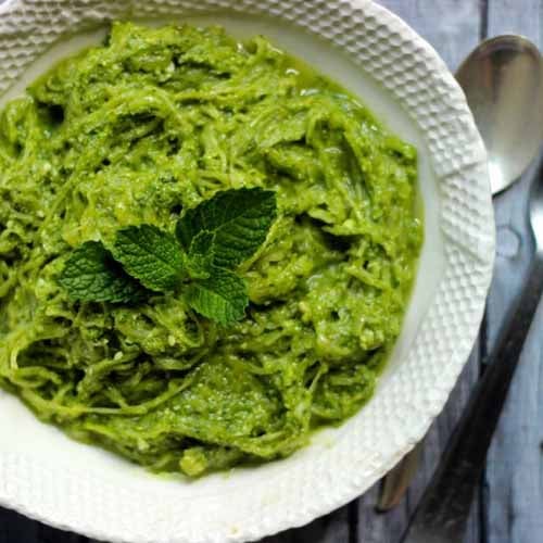 Spaghetti Squash with Spring Pesto