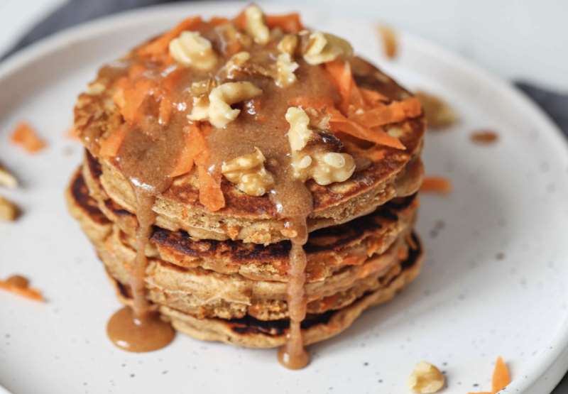 Carrot Pancakes with Almond Caramel