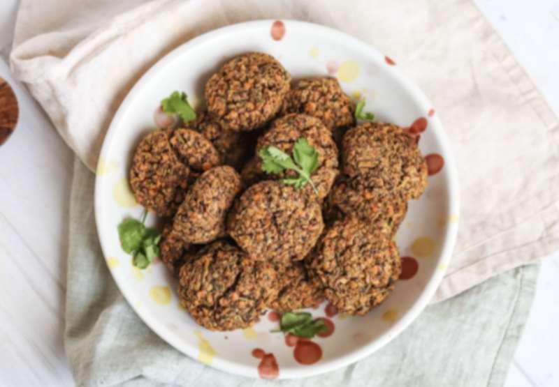 Baked Lentil Falafels