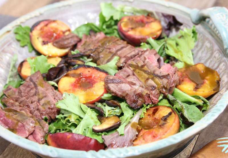 Grilled Peach and Steak Salad