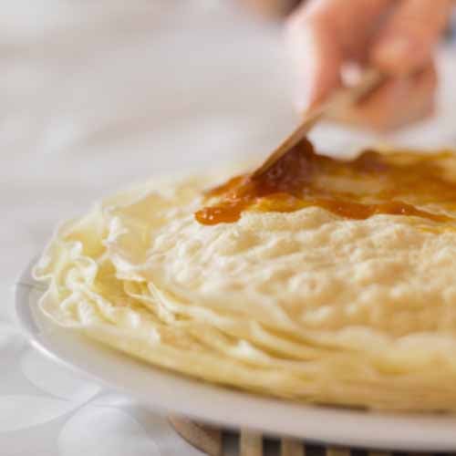 Crepes with Apricot Preserves
