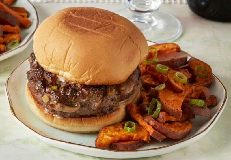 Shiitake Mushroom Burgers with Roasted Sweet Potato