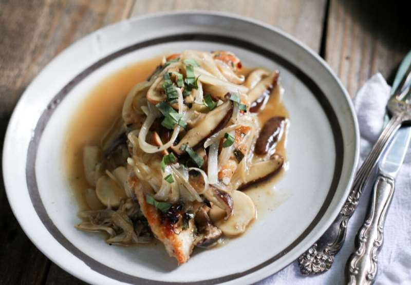 Chicken Breast with Wild Mushrooms and Tarragon Sauce