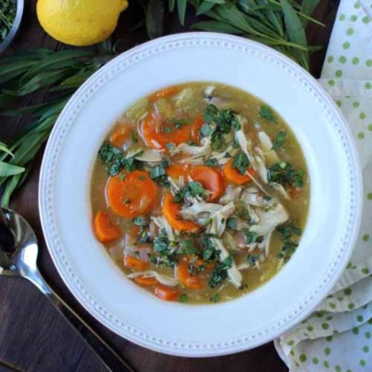 Slow Cooker Lemon Chicken Soup