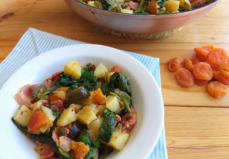 Spicy Bacon and Apricot Hash