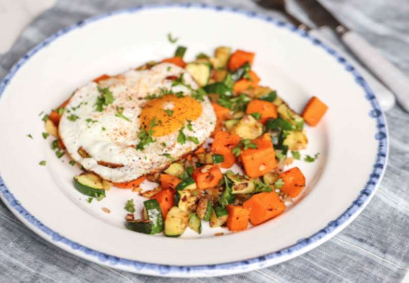 Sweet Potato and Zucchini Hash