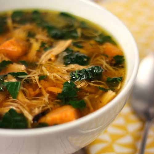 Chicken Soup with Roasted Veggies