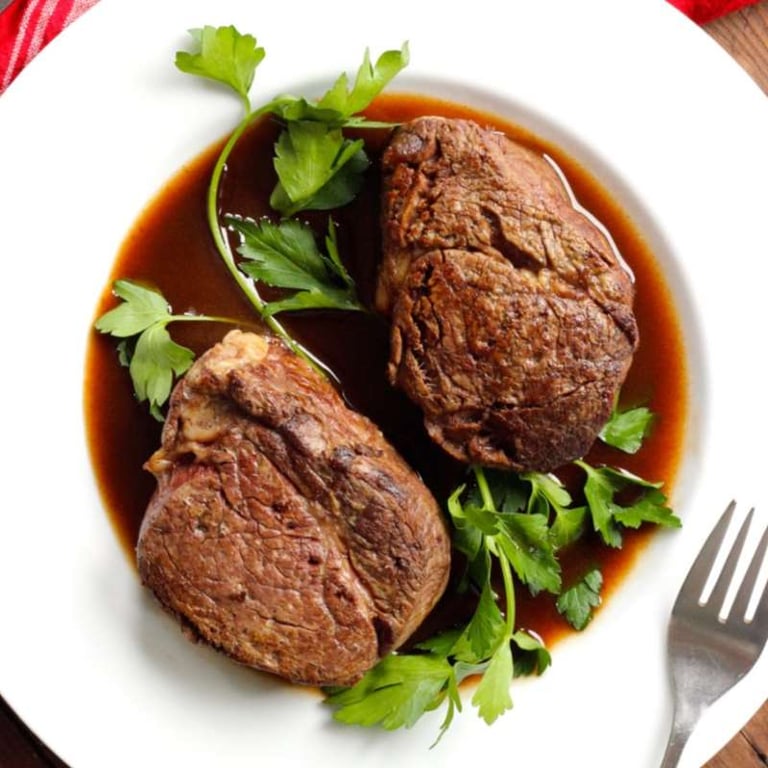 Filet Mignon with Wine Reduction Sauce