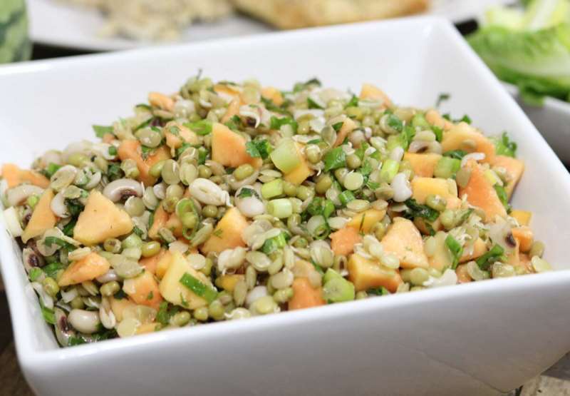 Sprouted Bean Salad with Mango