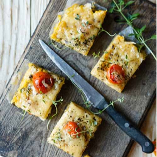 Slow Cooker Fried Polenta with Tomato and Basil