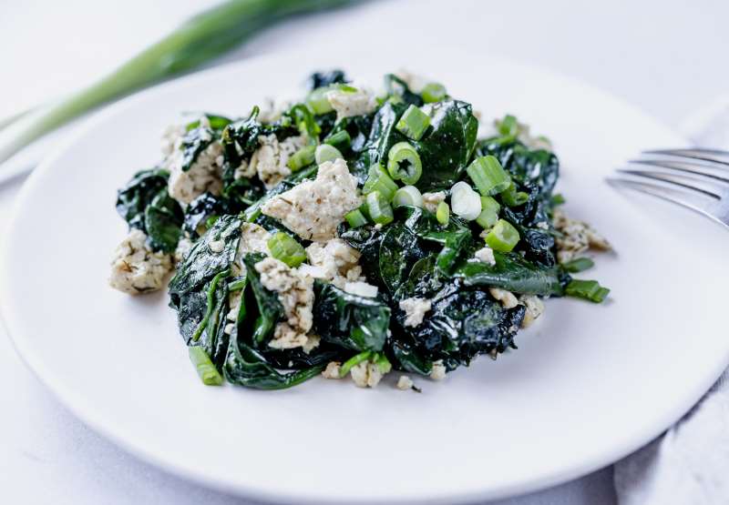 Spanakopita Inspired Tofu Scramble