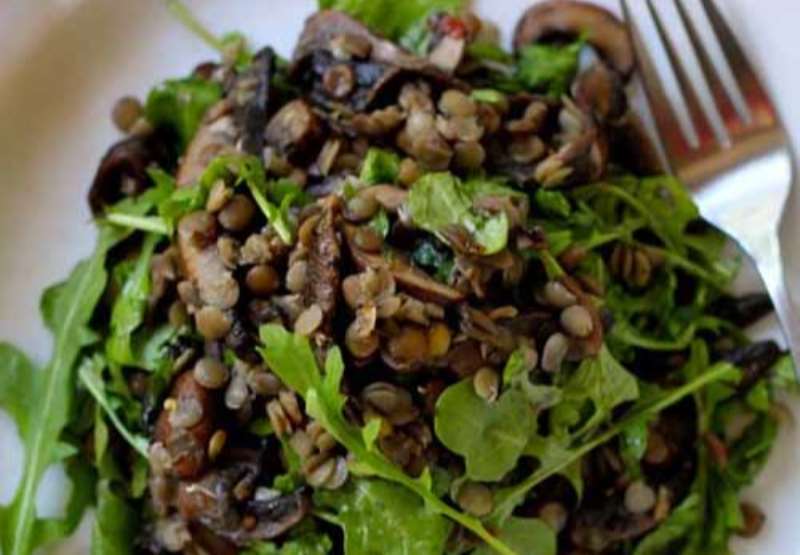 Mushroom Lentil Salad