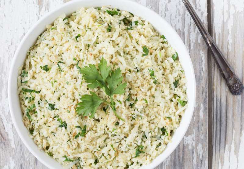 Lemon Parsley Cauliflower "Rice"