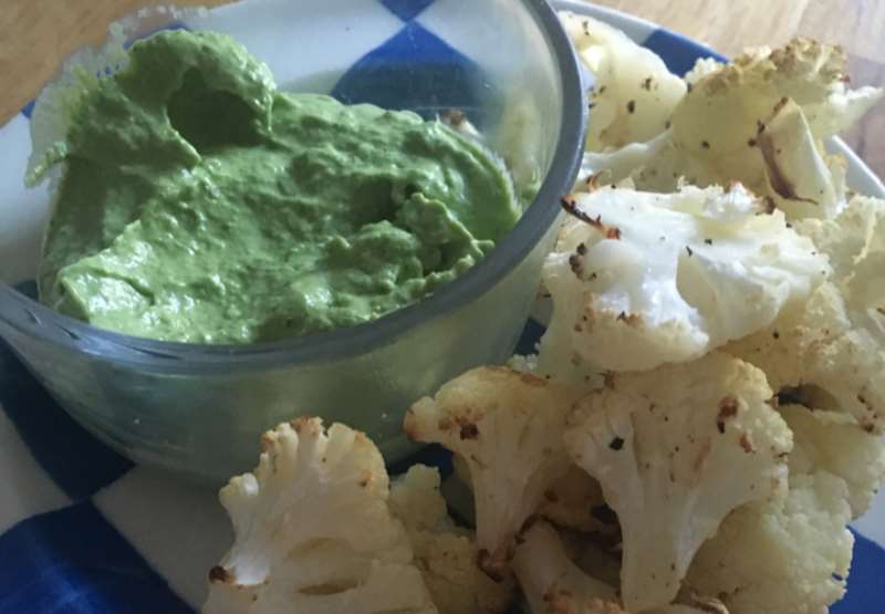 Antoni's Roasted Cauliflower with Green Goddess Dip