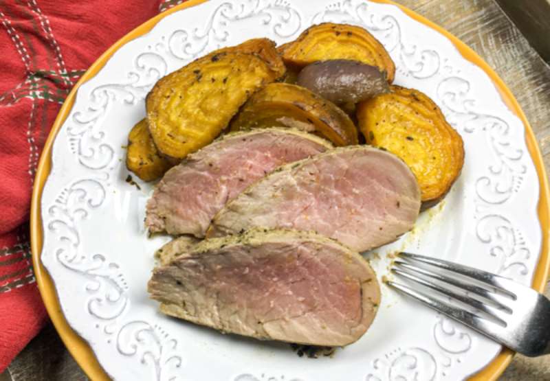 Sheet Pan Roasted Pork Tenderloin with Golden Beets