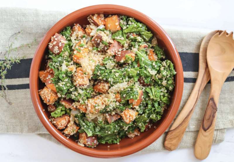 Roasted Sweet Potato, Kale and Quinoa Salad