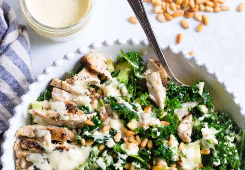 Kale Chicken Caesar Salad